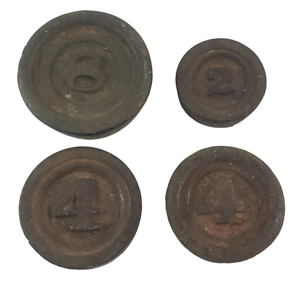 Antique Cast Iron Mercantile Balance or Beam Scale Weights Collection of 5