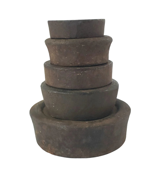 Antique Cast Iron Mercantile Balance or Beam Scale Weights Collection of 5