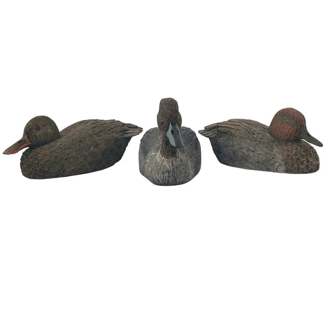 Jim Palmer Hand-Carved Duck Sculptures Collection of 3 Signed by Artist