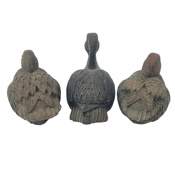 Jim Palmer Signed Hand-Carved Waterfowl Duck Sculptures Set of 3 1980s