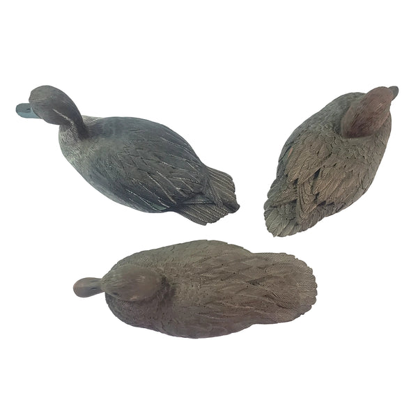 Jim Palmer Signed Hand-Carved Waterfowl Duck Sculptures Set of 3 1980s