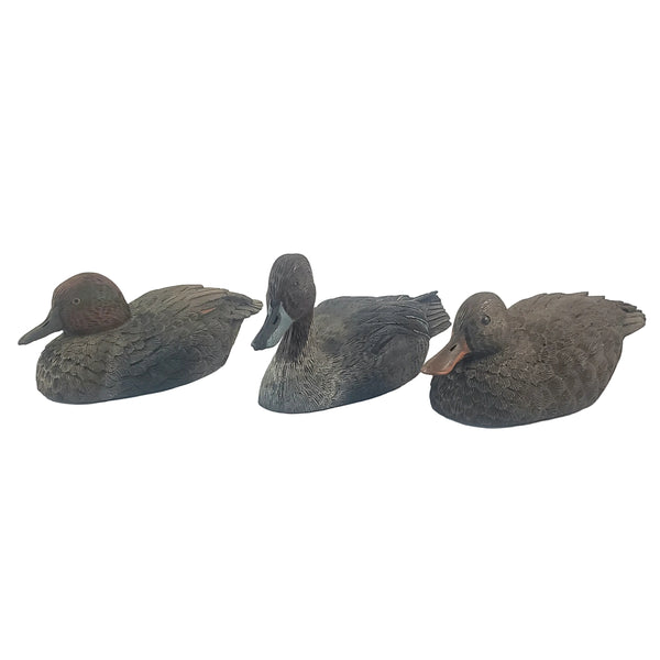 Jim Palmer Signed Hand-Carved Waterfowl Duck Sculptures Set of 3 1980s