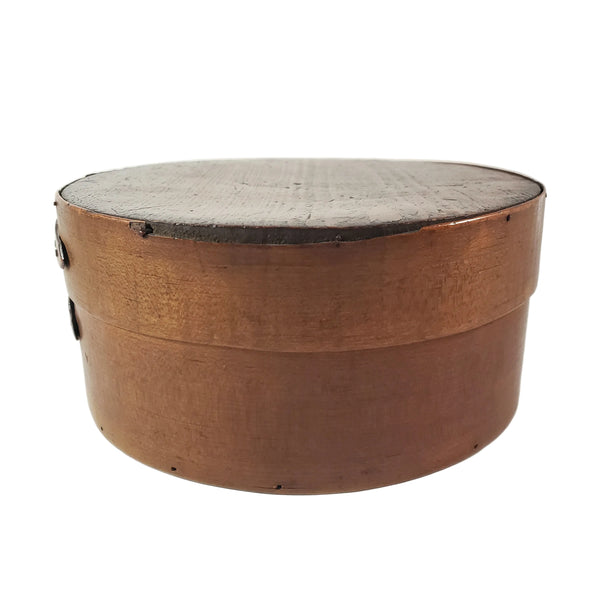 Vintage Shaker Style Round Bentwood Pantry Storage Box with Lid Scalloped Two Finger Lap