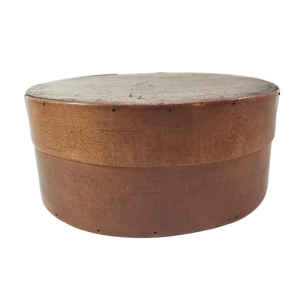 Vintage Shaker Style Round Bentwood Pantry Storage Box with Lid Scalloped Two Finger Lap