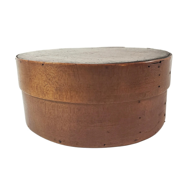 Vintage Shaker Style Round Bentwood Pantry Storage Box with Lid Scalloped Two Finger Lap