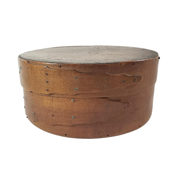 Vintage Shaker Style Round Bentwood Pantry Storage Box with Lid Scalloped Two Finger Lap