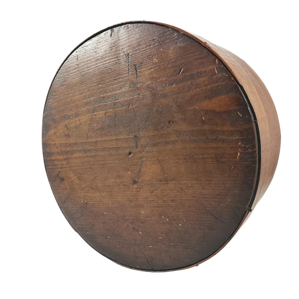 Vintage Shaker Style Round Bentwood Pantry Storage Box with Lid Scalloped Two Finger Lap