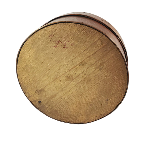 Vintage Shaker Style Round Bentwood Pantry Storage Box with Lid Scalloped Two Finger Lap