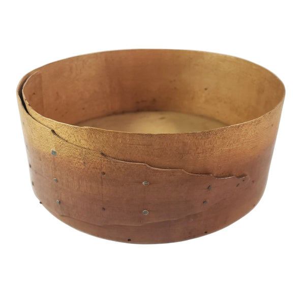 Vintage Shaker Style Round Bentwood Pantry Storage Box with Lid Scalloped Two Finger Lap