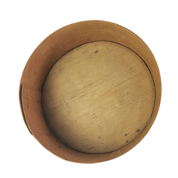Vintage Shaker Style Round Bentwood Pantry Storage Box with Lid Scalloped Two Finger Lap