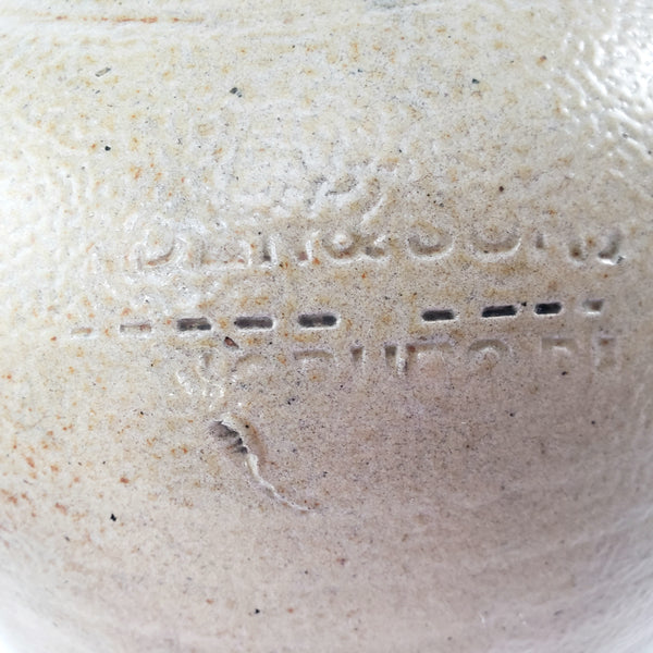 Antique Salt Glazed Stoneware Jug 1 Gallon Applied Strap Handle