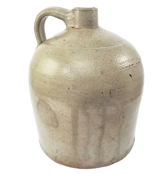 Antique Salt Glazed Stoneware Jug 1 Gallon Applied Strap Handle