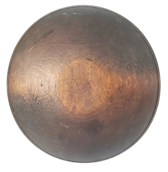 Antique Hand-Turned Walnut Wooden Utilitarian Kitchen Bowl 12 1/2"
