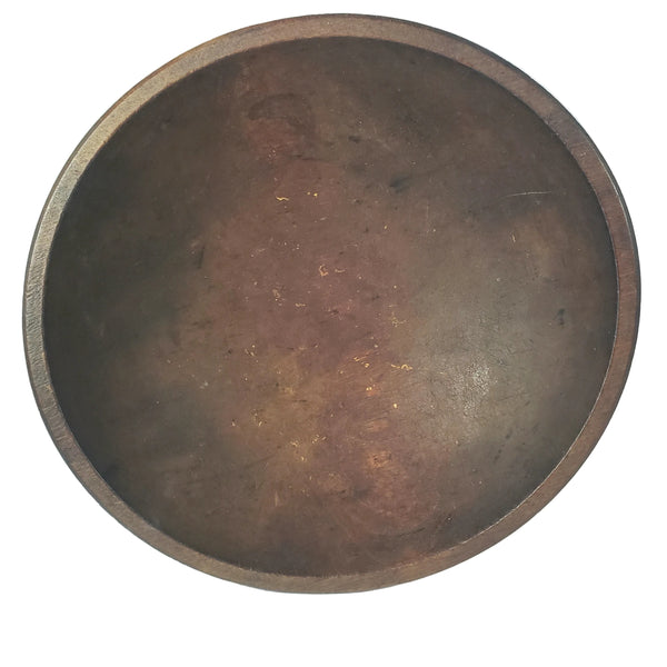 Antique Hand-Turned Walnut Wooden Utilitarian Kitchen Bowl 12 1/2"