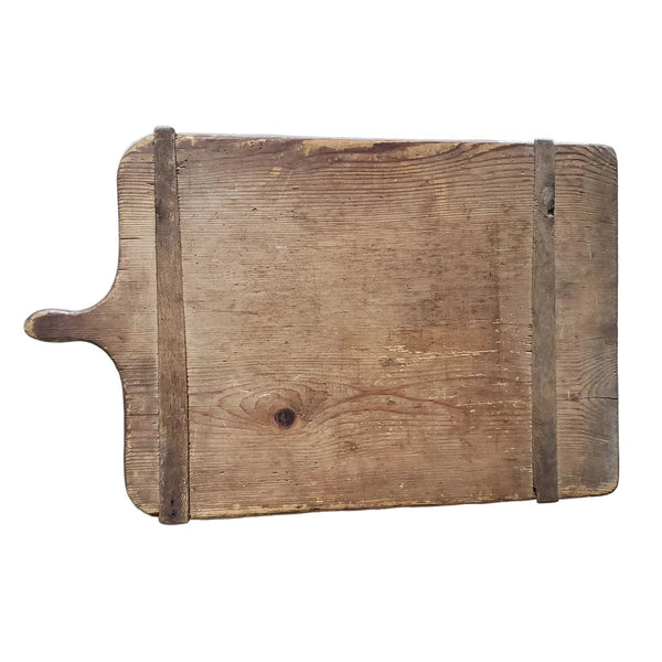 Antique Large Rustic Farmhouse Wooden Bread Board with Handle 30"