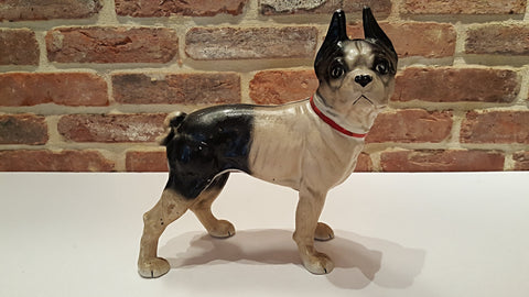 Vintage Cast Iron Boston Terrier Dog Doorstop