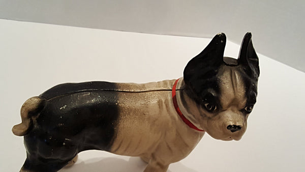 Vintage Cast Iron Boston Terrier Dog Doorstop