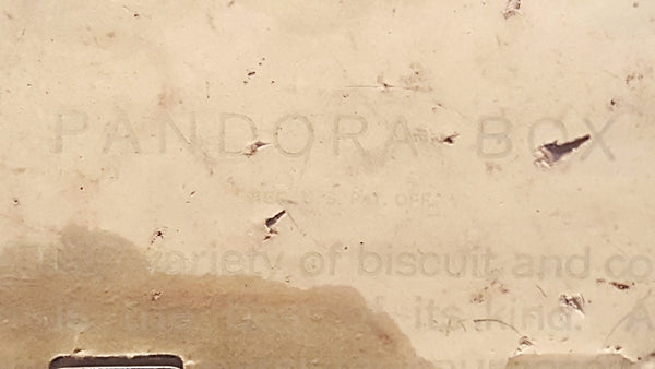 Antique National Biscuit Company "Pandora Box"  Salesman Sample Tin Box