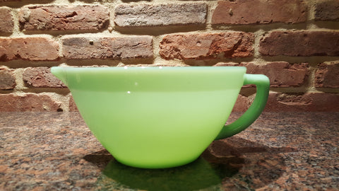 Vintage Fire King Jadeite Batter Bowl With Pour Spout and Handle Made in USA