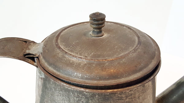 Antique Tin Coffee Pot With Soldered Seams, 1800's