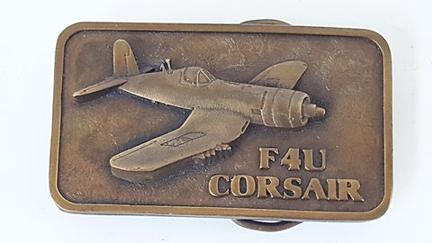 Military Aircraft F4U Corsair Bronze Belt Buckle by Buckle Connection