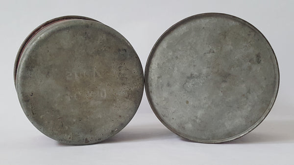 Vintage Nesco 4 Quart Dry Measure Galvanized Metal Containers - Set of 2
