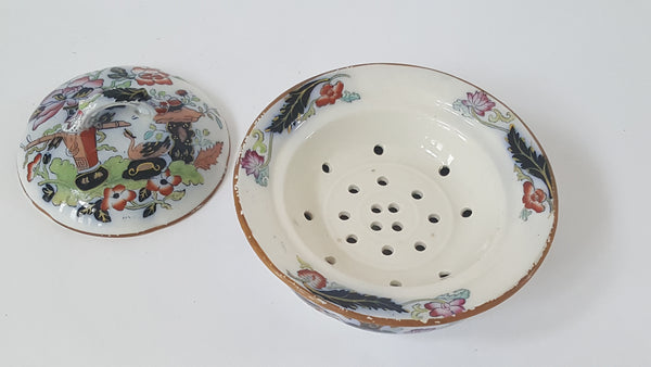 Early Mason's Ironstone China - English Sponge Bowl w/ Lid - Table and Vase Design