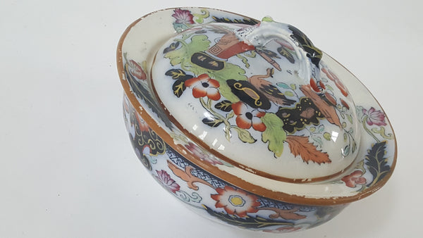 Early Mason's Ironstone China - English Sponge Bowl w/ Lid - Table and Vase Design