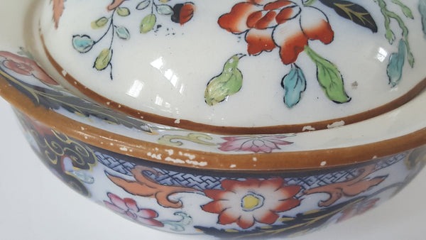 Early Mason's Ironstone China - English Sponge Bowl w/ Lid - Table and Vase Design