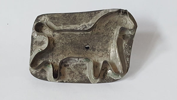 Antique Tin Horse Cookie Cutter Flat Back with Handle