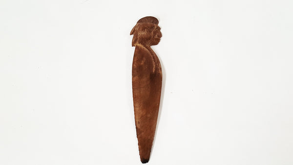 Hand-Carved Wood Cherokee Indian Letter Opener Signed by R. Crowe Cherokee, NC