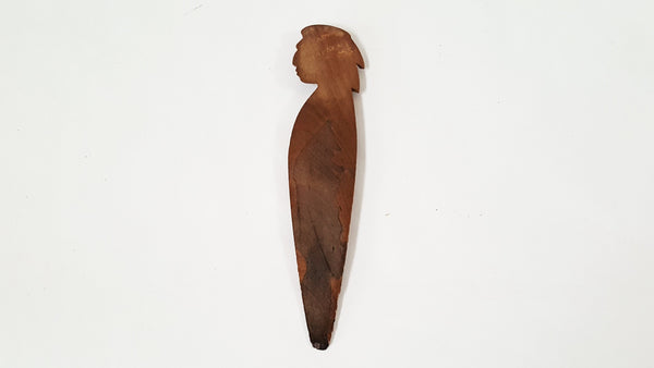 Hand-Carved Wood Cherokee Indian Letter Opener Signed by R. Crowe Cherokee, NC