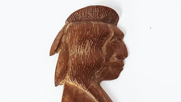 Hand-Carved Wood Cherokee Indian Letter Opener Signed by R. Crowe Cherokee, NC