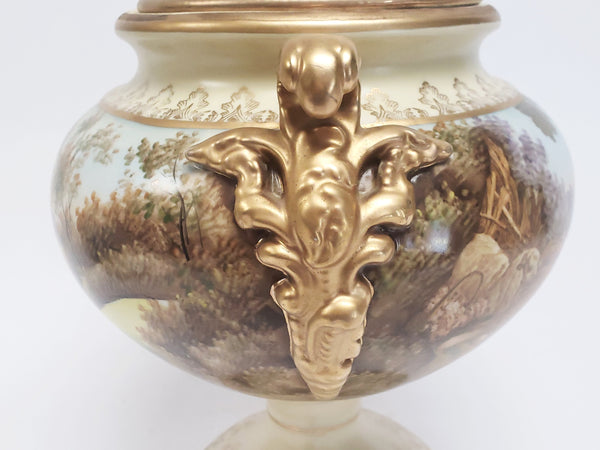 Lenwile Ardalt Artware Urn With Ornate Gold Gilt Handles 7211
