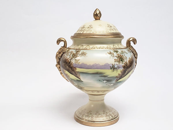 Lenwile Ardalt Artware Urn With Ornate Gold Gilt Handles 7211