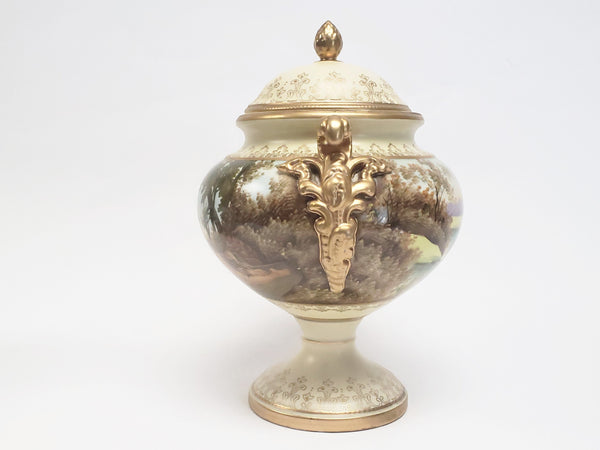 Lenwile Ardalt Artware Urn With Ornate Gold Gilt Handles 7211