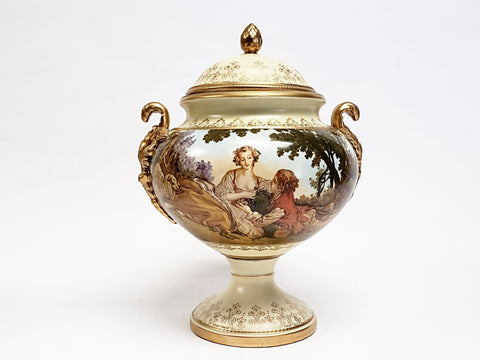 Lenwile Ardalt Artware Urn With Gold Gilt Serpent Handles 7211