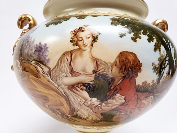 Lenwile Ardalt Artware Urn With Ornate Gold Gilt Handles 7211