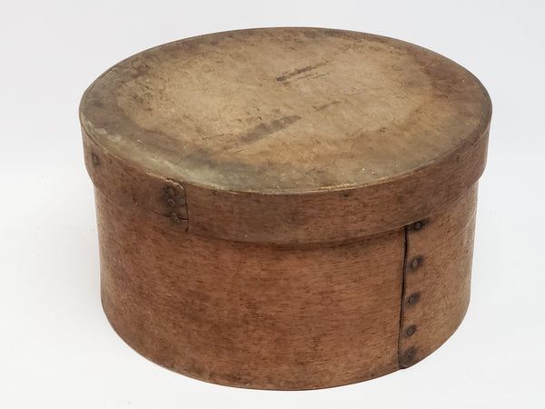 19th Century New England Round Wood Pantry Box Signed J Burr