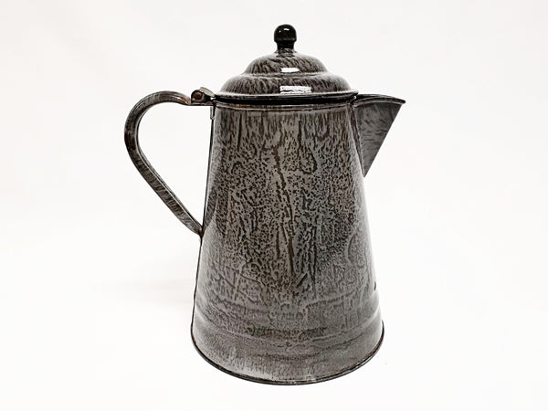 Gray Mottled Enamelware Coffee Pot