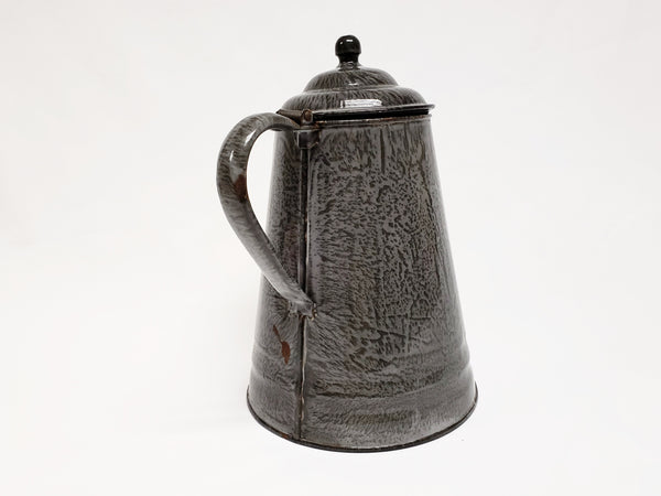 Gray Mottled Enamelware Coffee Pot