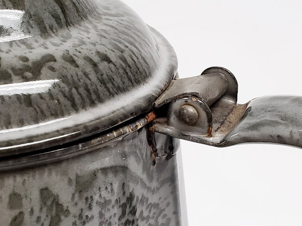 Gray Mottled Enamelware Coffee Pot