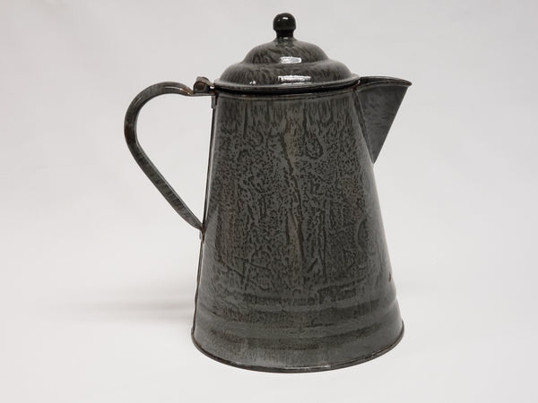 Gray Mottled Enamelware Coffee Pot