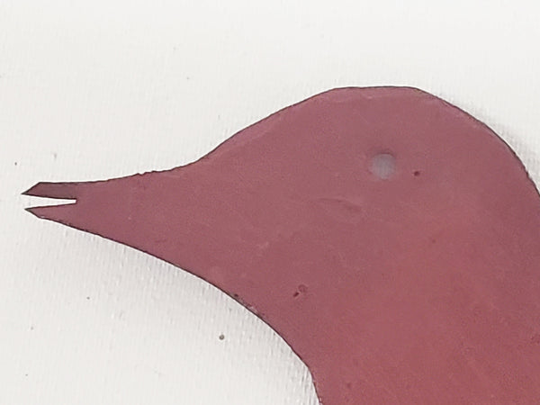 Folk Art Hand-Cut Tin Bird Quilt Template Cut-Out - Signed