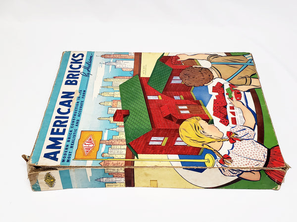 Vintage Wooden American Blocks With Original Box - Over 15 pounds