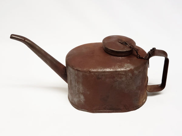 Vintage Eagle Railroad Oil Can with Chain and Spout