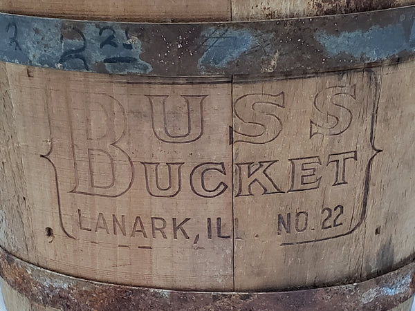 Wooden Buss Bucket With Bail Handle and Lid No. 22 - Lanark, IL