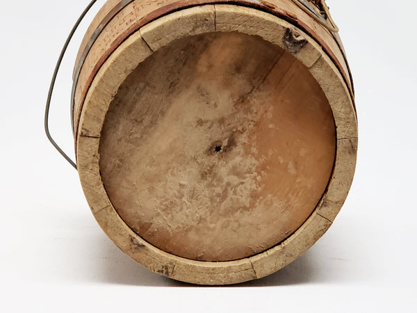 Wooden Buss Bucket With Bail Handle and Lid No. 22 - Lanark, IL