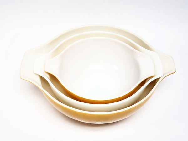 Vintage Pyrex Cinderella Nesting Bowls - Butterfly Gold Pattern