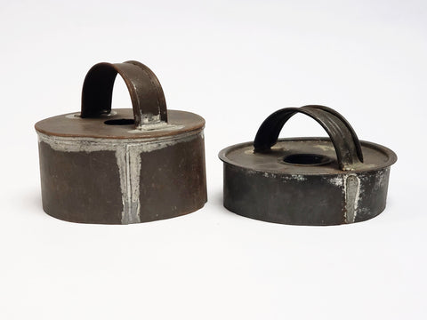 Pair of Antique Biscuit - Cookie Cutters With Soldered Seams and Handles